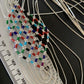 Multi-Color Liquid Silver Heishi Necklace | 7 Strand Sterling Silver Tubes | 18" | 12624