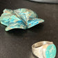 Navajo Blue Kingman Turquoise Ring | Sterling Silver | Sz 11 | Authentic Native American Handmade | 14145