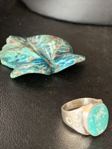 Navajo Blue Kingman Turquoise Ring | Sterling Silver | Sz 11 | Authentic Native American Handmade | 14145