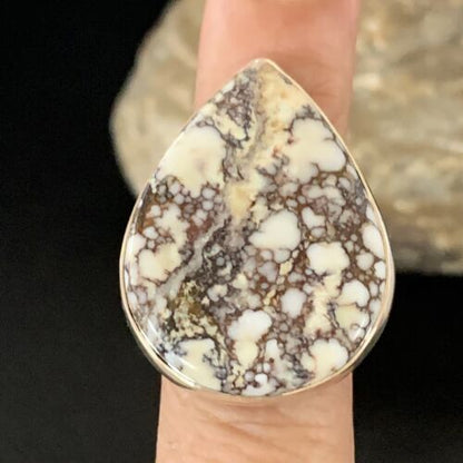 Navajo Wild Horse Turquoise Ring | Sterling Silver | Sz 7 | Authentic Native American Handmade | 10502