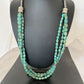 Navajo Royston Turquoise Necklace | 3 Strand | Sterling Silver | Authentic Native American Handmade | 494