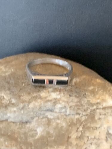 Navajo Black Onyx Opal Inlay Ring | Sz 7 | Authentic Native American Handmade | 11143