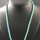 Native American Blue Turquoise Tube Necklace | Sterling Silver | 20" | 10009
