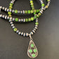 Navajo Green Gaspeite Turquoise Pendant | Authentic Native American Sterling Silver | Multi-Stone | 12265