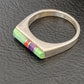 Southwestern Navajo Green Gaspeite Sugilite Red Coral Inlay Ring | Sz 5 | 10998