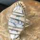 Navajo White Buffalo Turquoise Inlay Ring | Sterling Silver | Sz 9 | Authentic Native American Handmade | 12173