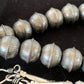 Navajo Pearls Sterling Silver Necklace | Hand-Stamped Bench Beads | 36" | Southwestern | 93336