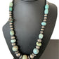 Sterling Silver Navajo Pearls Necklace | Dry Creek Turquoise Beads | Native American Handmade |21" | 1387