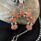 Navajo Red Spiny Oyster Necklace with Sterling Silver Naja Pendant | Authentic Native American Handmade | 326