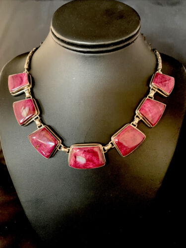 Lariat Necklace with Purple Spiny Oyster Choker Pendant | Sterling Silver | 20" | 13791