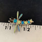 Zuni White Blue Opal Inlay Dragonfly Necklace Pin Pendant | Sterling Silver | 13683