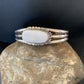 Navajo White Buffalo Turquoise Cuff Bracelet | Sterling Silver | Authentic Native American Handmade | 1423