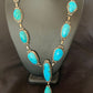 Navajo Kingman Turquoise Lariat Necklace | Sterling Silver | Authentic Native American Handmade | 11571