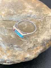 Navajo Blue Turquoise Purple Sugilite Opal Inlay Ring | Sz 6 | Authentic Native American Handmade | 11149
