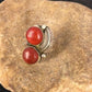 Navajo Apple Coral Sponge Ring | Sterling Silver Multi-Stone | Sz 9.25 | Native American Handmade |  8857