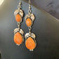 Navajo Orange Spiny Oyster Dangle Earrings | Sterling Silver | Authentic Native American Handmade | 12201