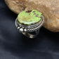 Navajo Green Gaspeite Ring | Sterling Silver | Sz 8.25 | Authentic Native American Handmade | 2593