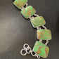Navajo Green Mojave Turquoise Link Bracelet | Sterling Silver | 8" | Authentic Native American Handmade | 11646