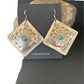 Navajo Turquoise Stamped Earrings | Sterling Silver | Authentic Native American Handmade | 1203