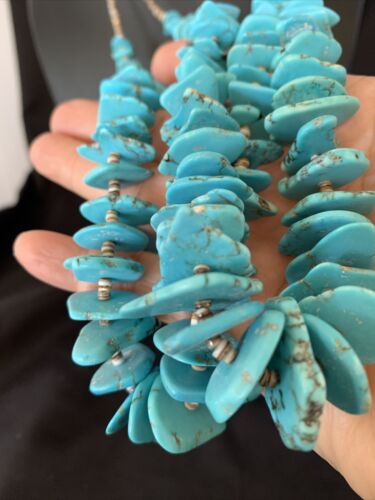 Native American Santo Domingo Shell Chip Turquoise Necklace | 26" | 11999 - Masha USA