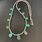 Navajo Green Turquoise Necklace | Sterling Silver | 19" | Authentic Native American Handmade | 12917