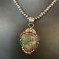 Men's Navajo Green Royston Turquoise Pendant Necklace | Sterling Silver | Authentic Native American Handmade | 13662
