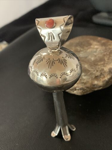 Southwestern Sterling Silver Spiny Oyster Naja Necklace Pendant | 4" | Navajo Handmade | 10455
