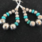 Navajo Turquoise Bead Earrings | Sterling Silver | Stamped | Native American | 10202