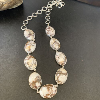Navajo Wild Horse Turquoise Lariat Necklace Pendant | Sterling Silver | Authentic Native American Handmade | 10704 - Masha USA