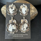 Navajo White Buffalo Turquoise Dangle Earrings | Sterling Silver | 2.5" | Authentic Native American Handmade | 14738
