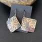 Native American Women's Dangle Earrings | Navajo Sterling Silver Stamped Handmade | 1660
