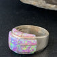 Navajo Pink Opal Inlay Band Ring | Sz 9 | Authentic Native American Handmade | 12407