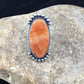 Navajo Orange Spiny Oyster Ring | Sterling Silver | Sz 9 | Authentic Native American Handmade | 10071