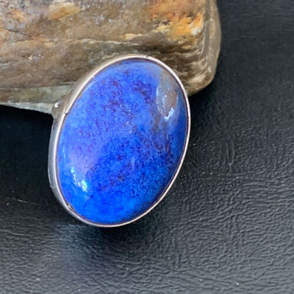 Southwestern Men's Classic Navajo Blue Lapis Ring | Sterling Silver | Sz 10 | 1834