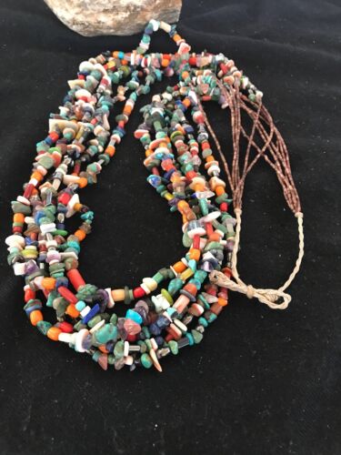 Native American Santo Domingo Multi-Stone Bead Necklace | 36" | 1254