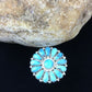 Navajo Blue Kingman Turquoise Cluster Ring | Authentic Native American Sterling Silver | Multi-Stone | Sz 7 | 10112