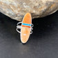 Navajo Red Spiny Oyster Turquoise Inlay Ring | Sterling Silver | Sz 6 | Authentic Native American Handmade | 11583