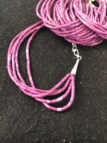 Navajo Purple Stabilized Sugilite Heishi Bracelet | Sterling Silver | 7" | 13597
