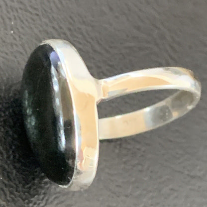 Southwestern Navajo Handmade Sterling Silver Black Onyx Ring | Sz 7.5 | 11621