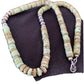 Navajo Green Turquoise Heishi Necklace Stabilized  | 8mm | 20" Sterling Silver | Southwestern Native American | 00969