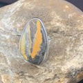 Navajo Bumble Bee Jasper Ring | Sterling Silver | Sz 8 Adjustable | Authentic Native American Handmade | 11544