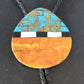 Men's Bolo Tie | Turquoise & Orange Spiny Oyster | Sterling Silver Tips | 14628