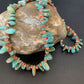 Navajo Green Turquoise & Red Spiny Oyster Necklace | Sterling Silver | Authentic Native American Handmade | 20" | 13221