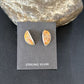 Navajo Orange Spiny Oyster Inlay Earrings | Sterling Silver | Authentic Native American Handmade | 14789