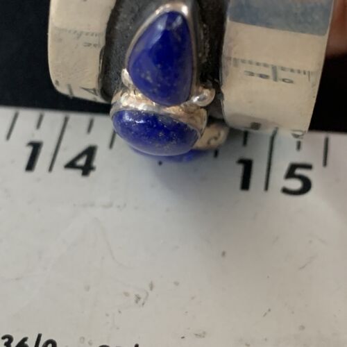 Native American Men's Navajo Blue Lapis Lazuli Cuff Bracelet | Sterling Silver | 14130