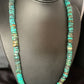 Native American Blue Turquoise Heishi Necklace | 12mm | 21" | Sterling Silver | 13472