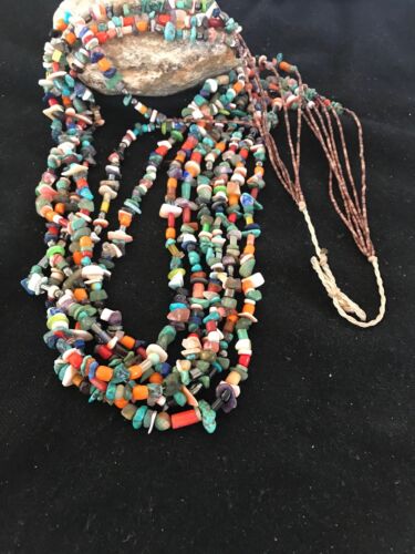 Native American Santo Domingo Multi-Stone Bead Necklace | 36" | 1254