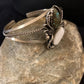 Navajo White Buffalo Turquoise Cuff Bracelet | Sterling Silver | Authentic Native American Handmade | 347