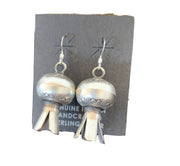 Southwestern Naja Earrings | Sterling Silver Navajo Handmade Pearls | 1" | 1042