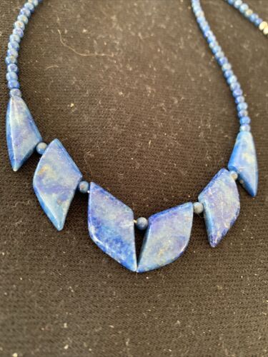 Navajo Blue Lapis Lazuli Minimalist Necklace | Sterling Silver | 18" | Authentic Native American Handmade | 01372